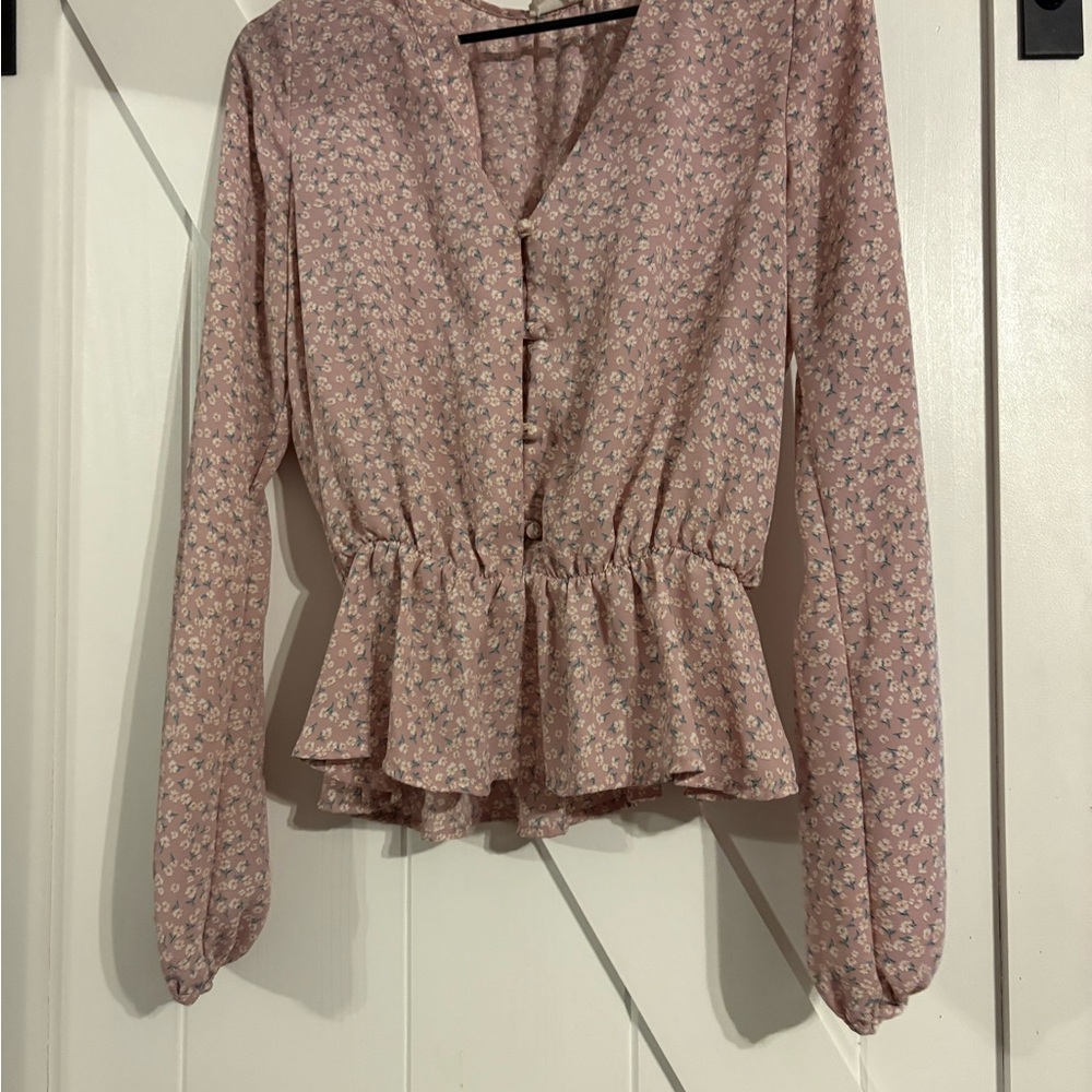 Sienna Sky Pink Floral Button-Up Blouse